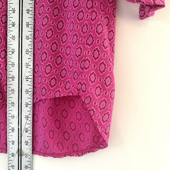 Anthropologie Free For Humanity sz M Mixed Print Floral Cottage Button Roll Tab - Picture 15 of 16